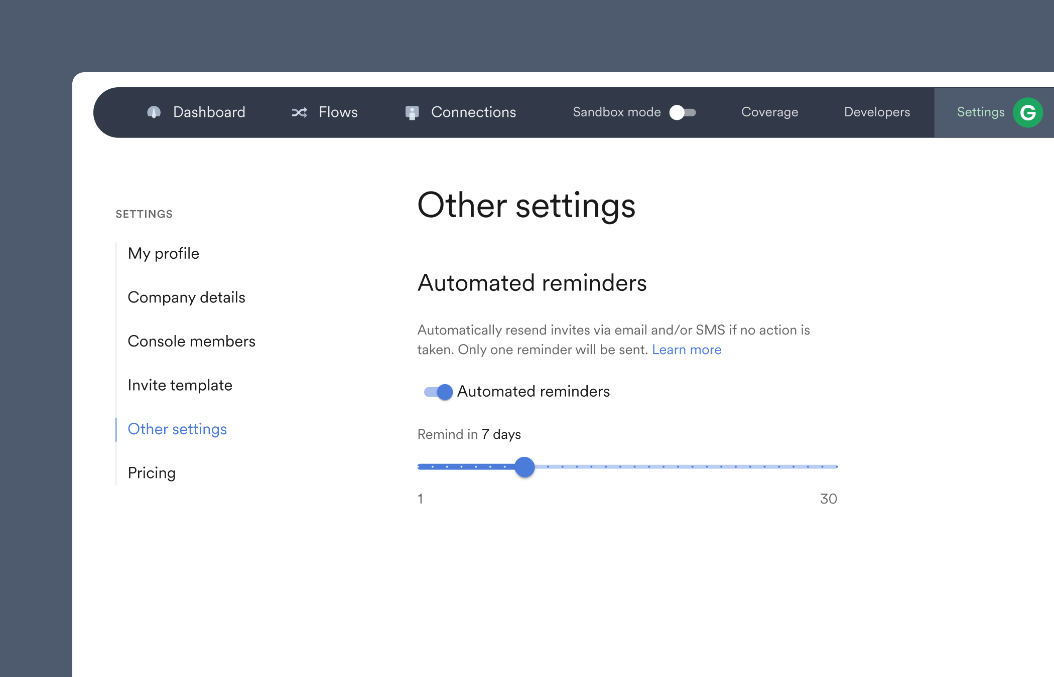 Automated reminders can be configured so that users who have an unopened invite are sent a reminder to connect their payroll accounts through Argyle.