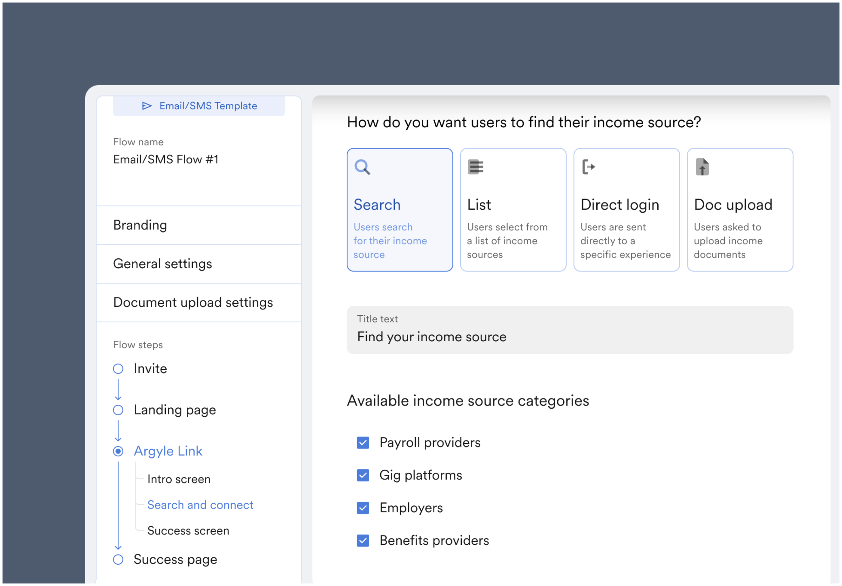 Employer match can be used only with Search email/sms flows.