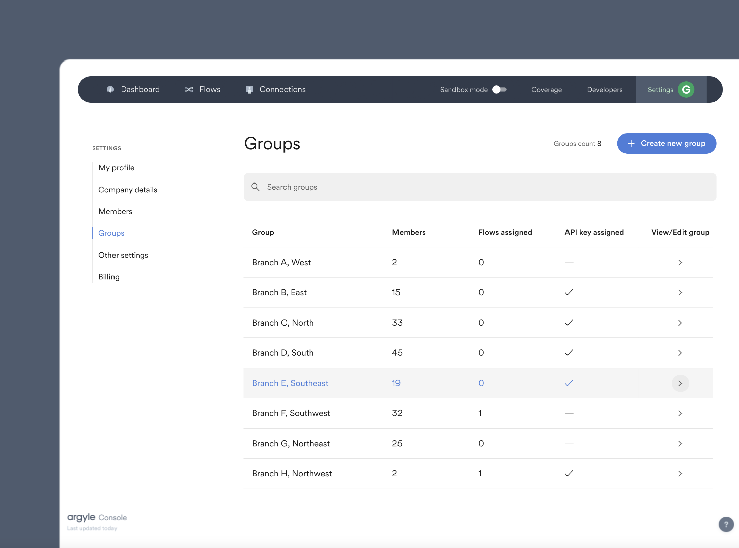 Groups let you manage invitations and connections across different teams in your organization.