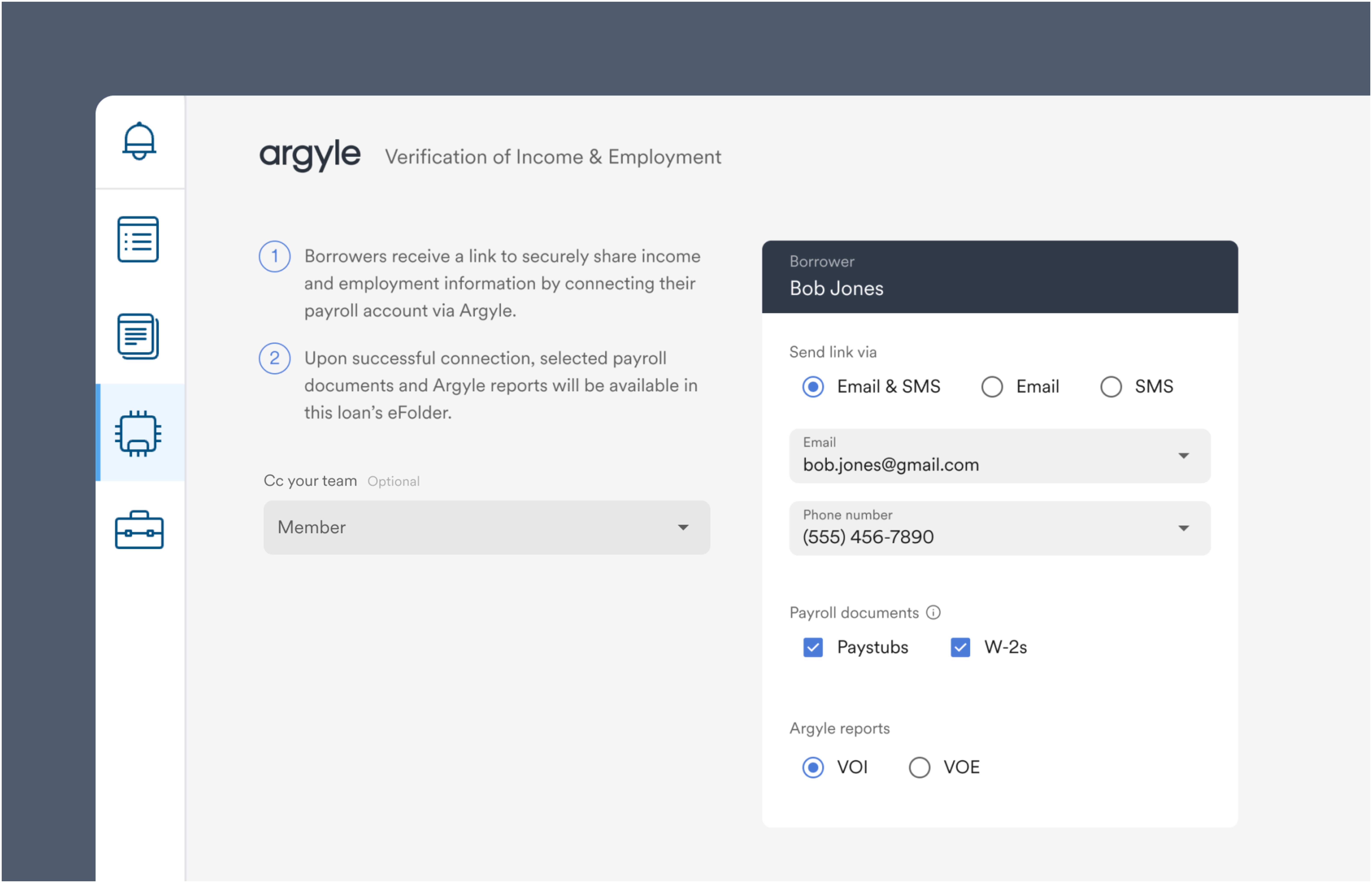 Argyle integrates with the Encompass platform for income and employment verification ordering.