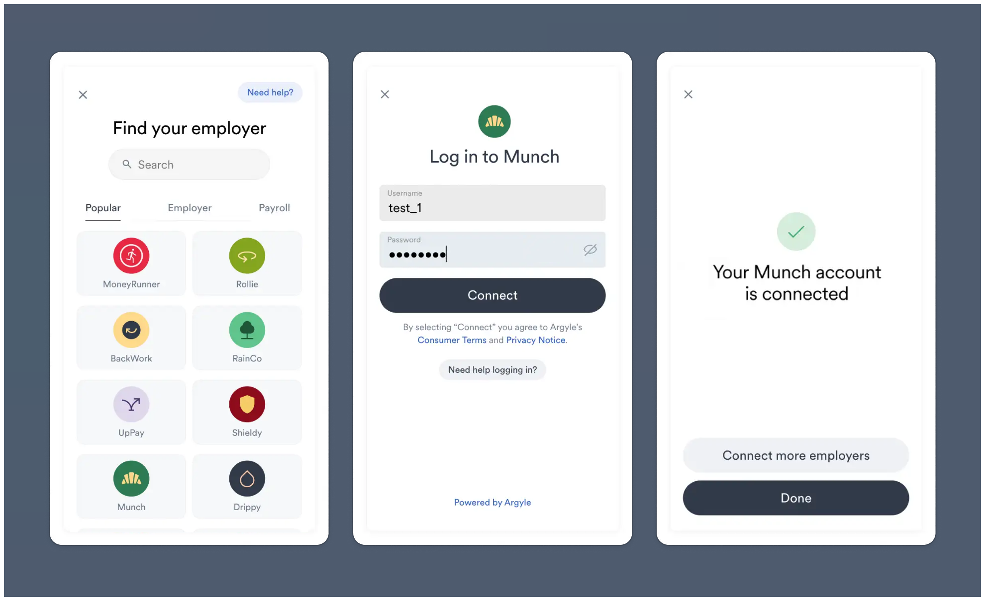 Standard Argyle Link experience